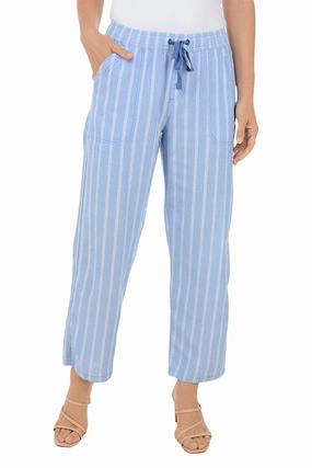 Chambray Triple Striped Linen Blend Pant AntibacterialCoating