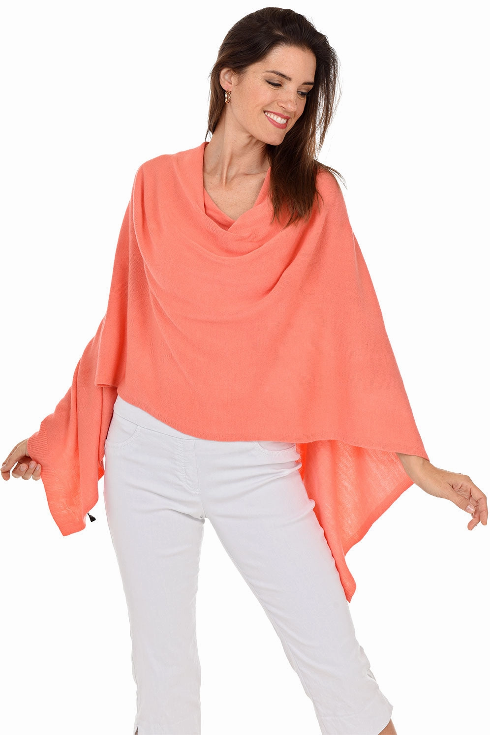 Lightweight Popover Poncho HighElastic Recovery Drop Shoulder Style