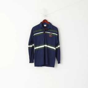 O' Neills Men 36" S Polo Shirt Navy L.H.S. Beaufort Striped Long Sleeve Top Sweater Low Profile Collar Street Casual Look