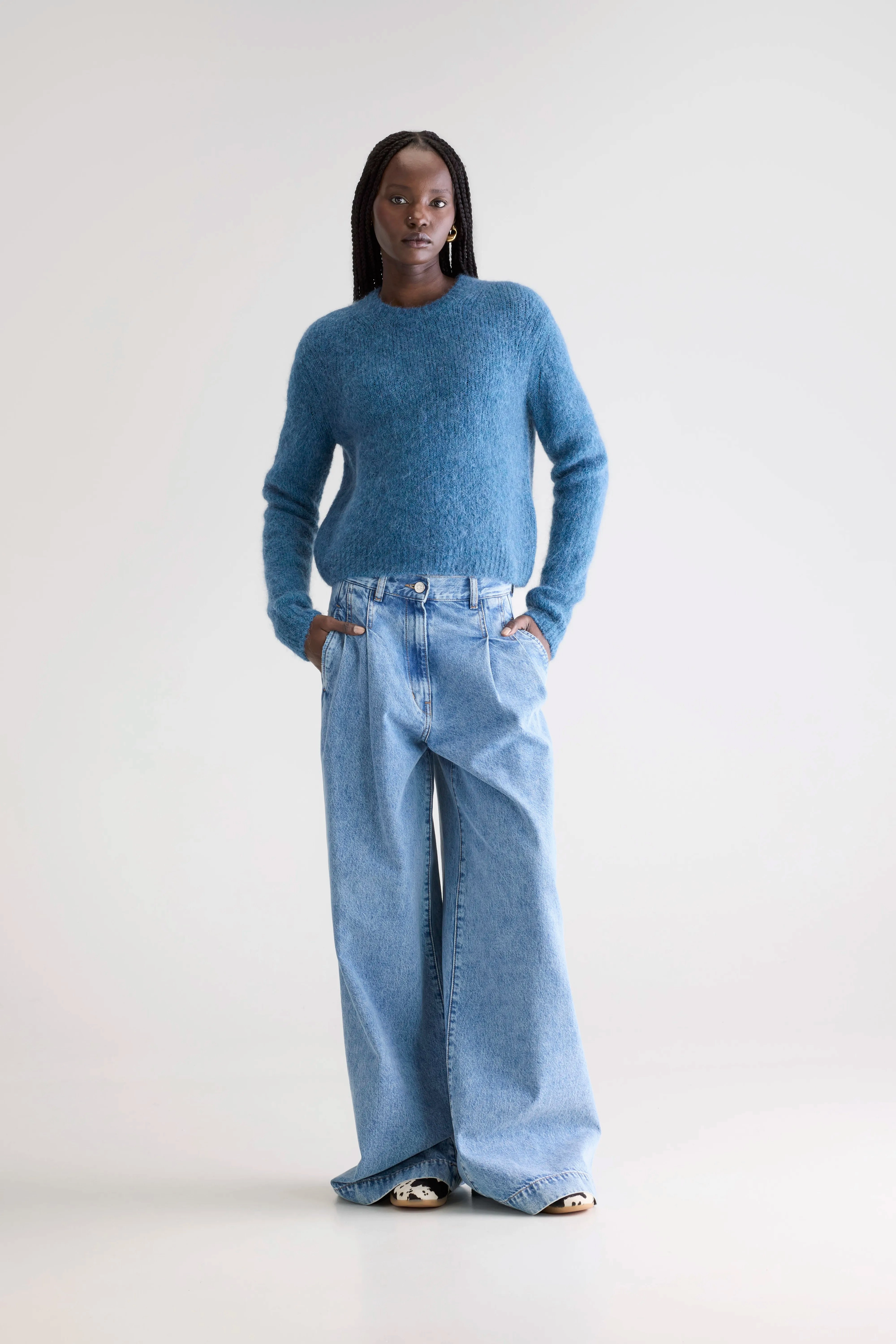Anco crewneck sweater (252 / W / BLUE JEANS) Home Layer