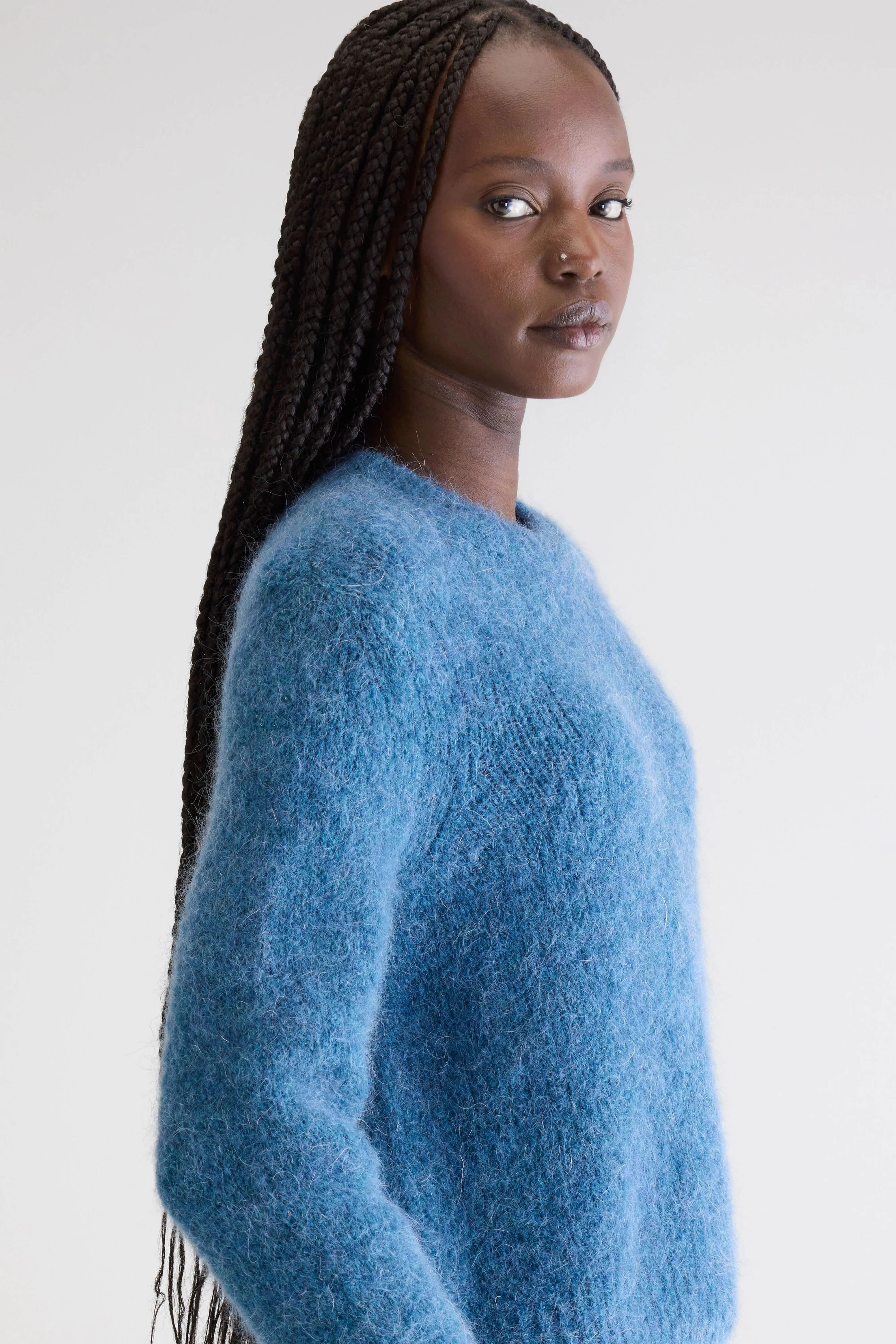 Anco crewneck sweater (252 / W / BLUE JEANS) Balanced Stretch Structure AntiStatic Coating