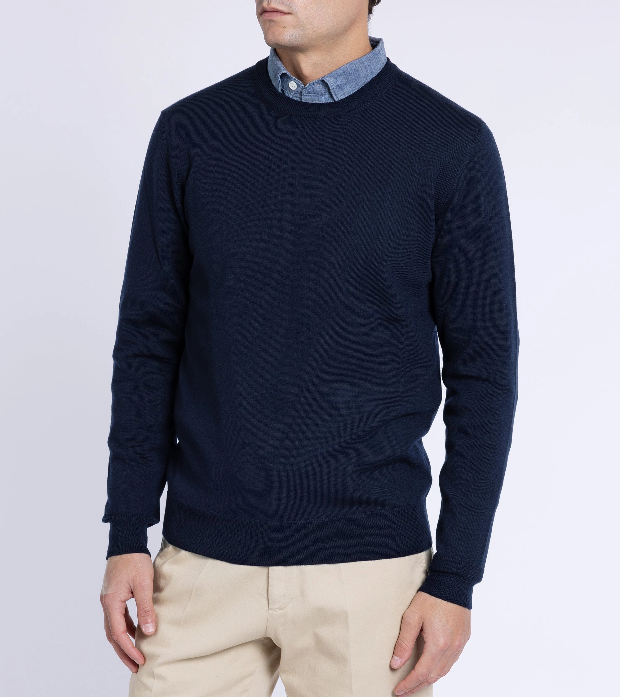 Trunk Harley Merino Crew Neck Sweater: Navy Versatile Casual Look Home Warmth
