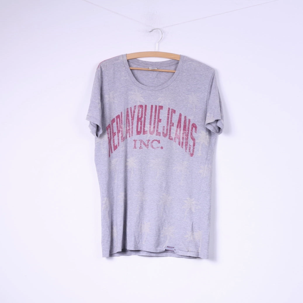 Effortless Layer Chic and Cozy Replay Blue Jeans MFG Co. Men M Shirt Grey Cotton Vintage Crew Neck Top