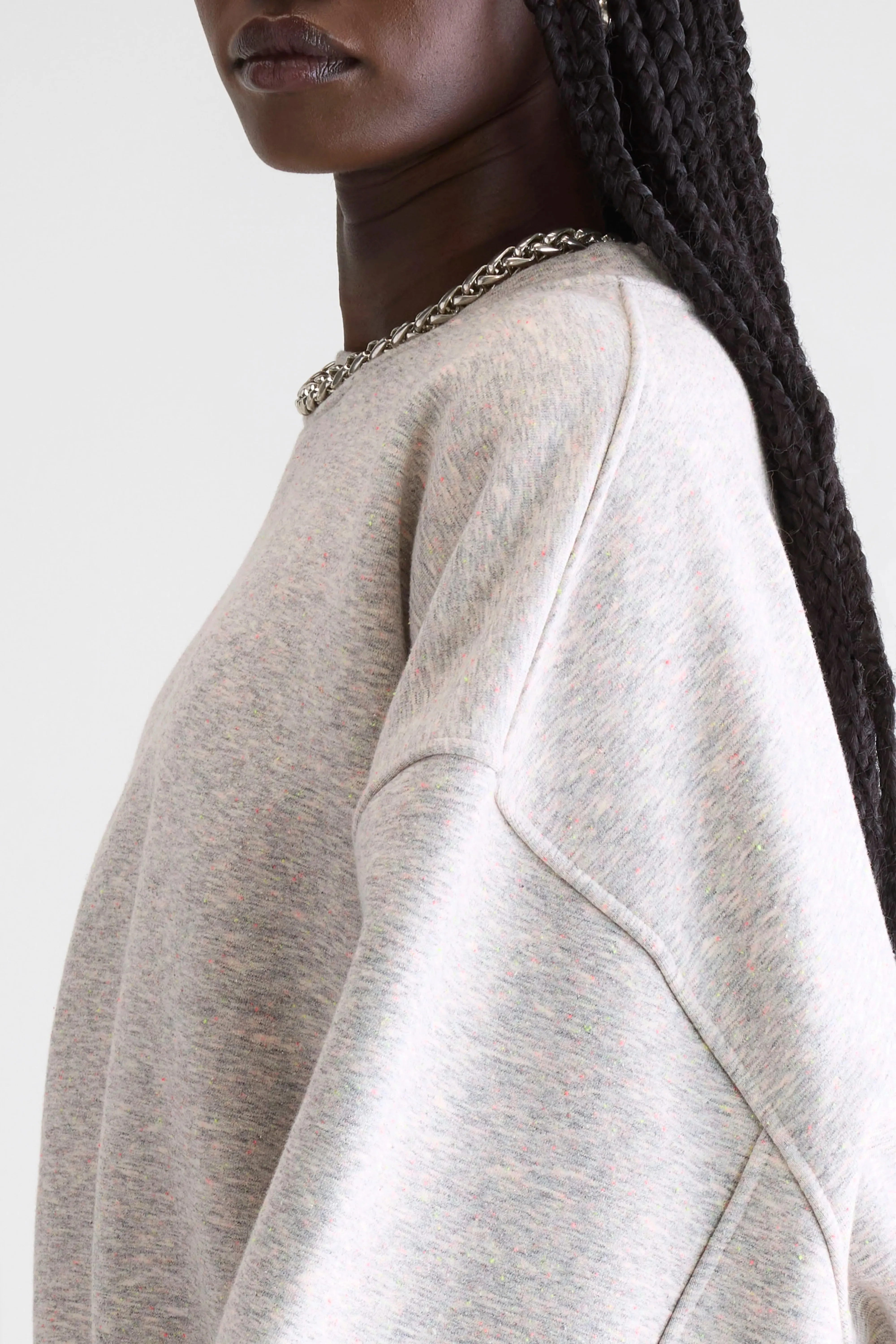 Multi Panel Construction Fancy cropped crewneck sweatshirt (252 / W / COMBO A)