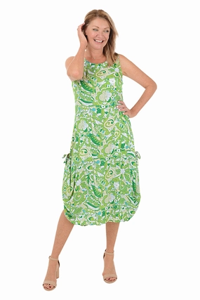 Bridal-Shower Retro Paisley Sleeveless Convertible Patio Dress