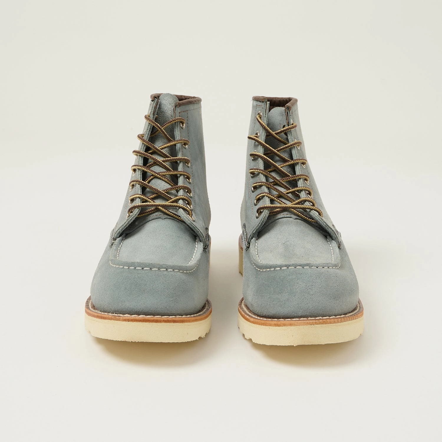 Red Wing 8800 6" Moc Toe Boots - Dusty Blue Crisp Weather Modern Outfit