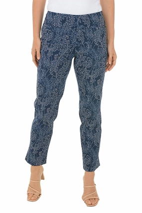 Riviera Flourish Pull-On Ankle Pant Stretchy Waist