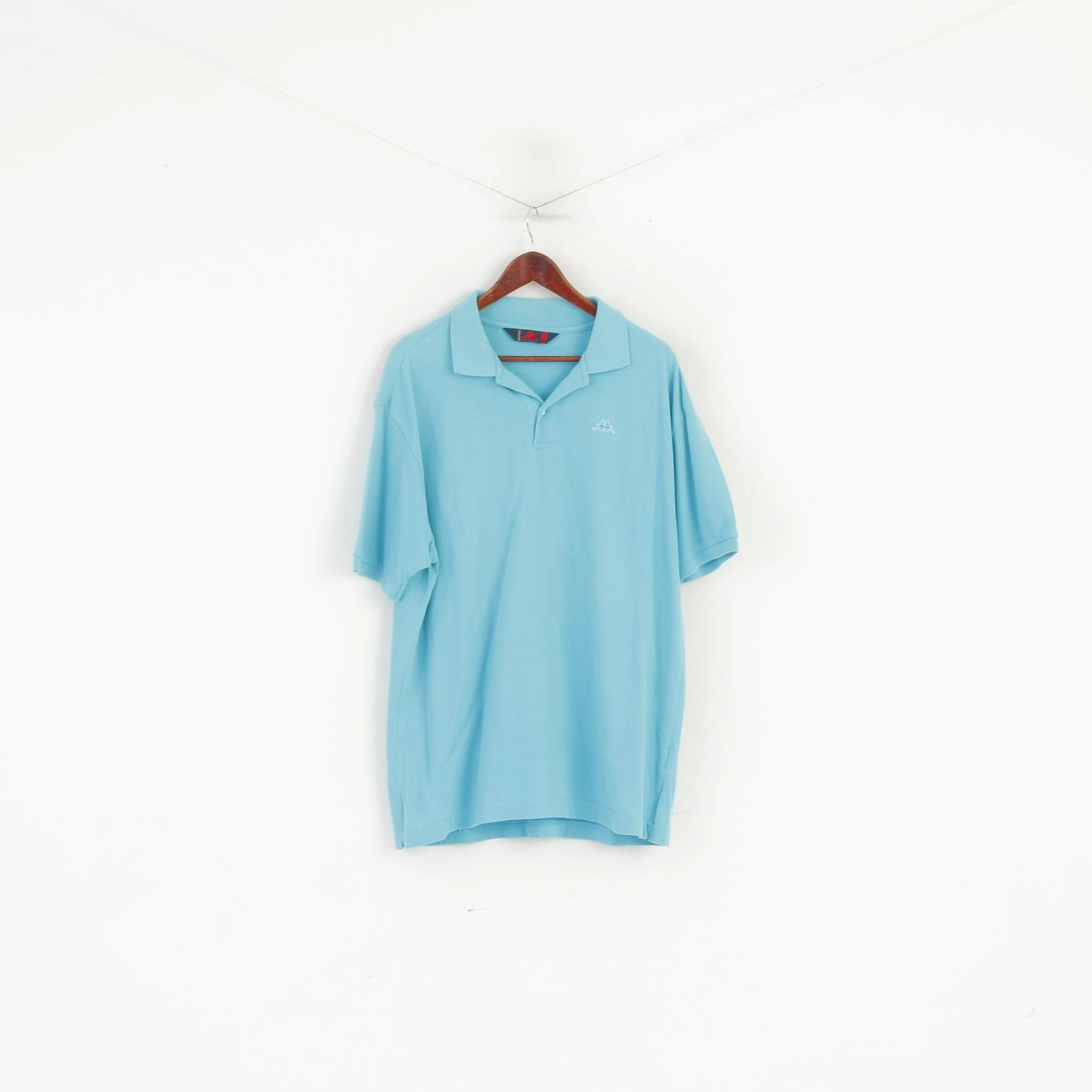Robe Di Kappa Men XXL Polo Shirt Turquoise Cotton Classic Plain Vintage Top Active Lifestyle