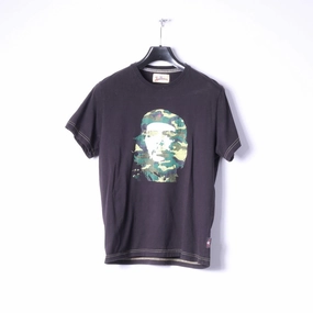 Joe Browns Men M (S) T-Shirt Black Cotton Graphic Soldier Army Crew Neck Top Perfect Fit fade resistant color