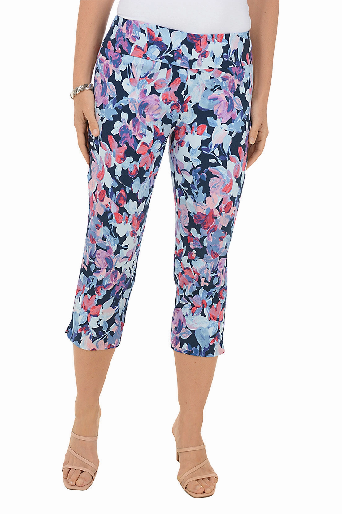 Sport Performance High Waist Stretch Ruby Orchids Pull-On Crop Pant