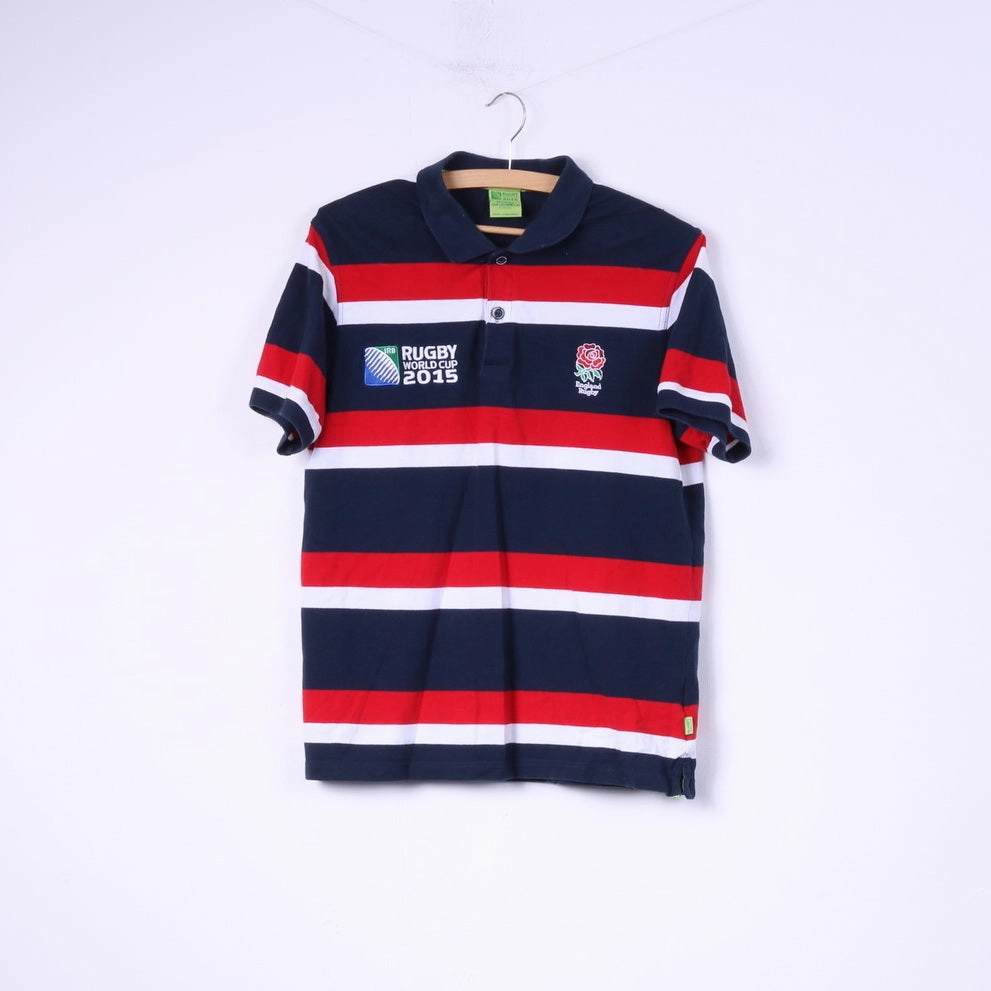 Relaxed Torso Fit Rugby World Cup 2015 England Rugby Mens M (S) Polo Shirt Striped Cotton Top