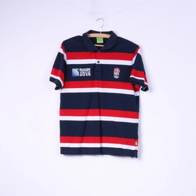 Relaxed Torso Fit Rugby World Cup 2015 England Rugby Mens M (S) Polo Shirt Striped Cotton Top