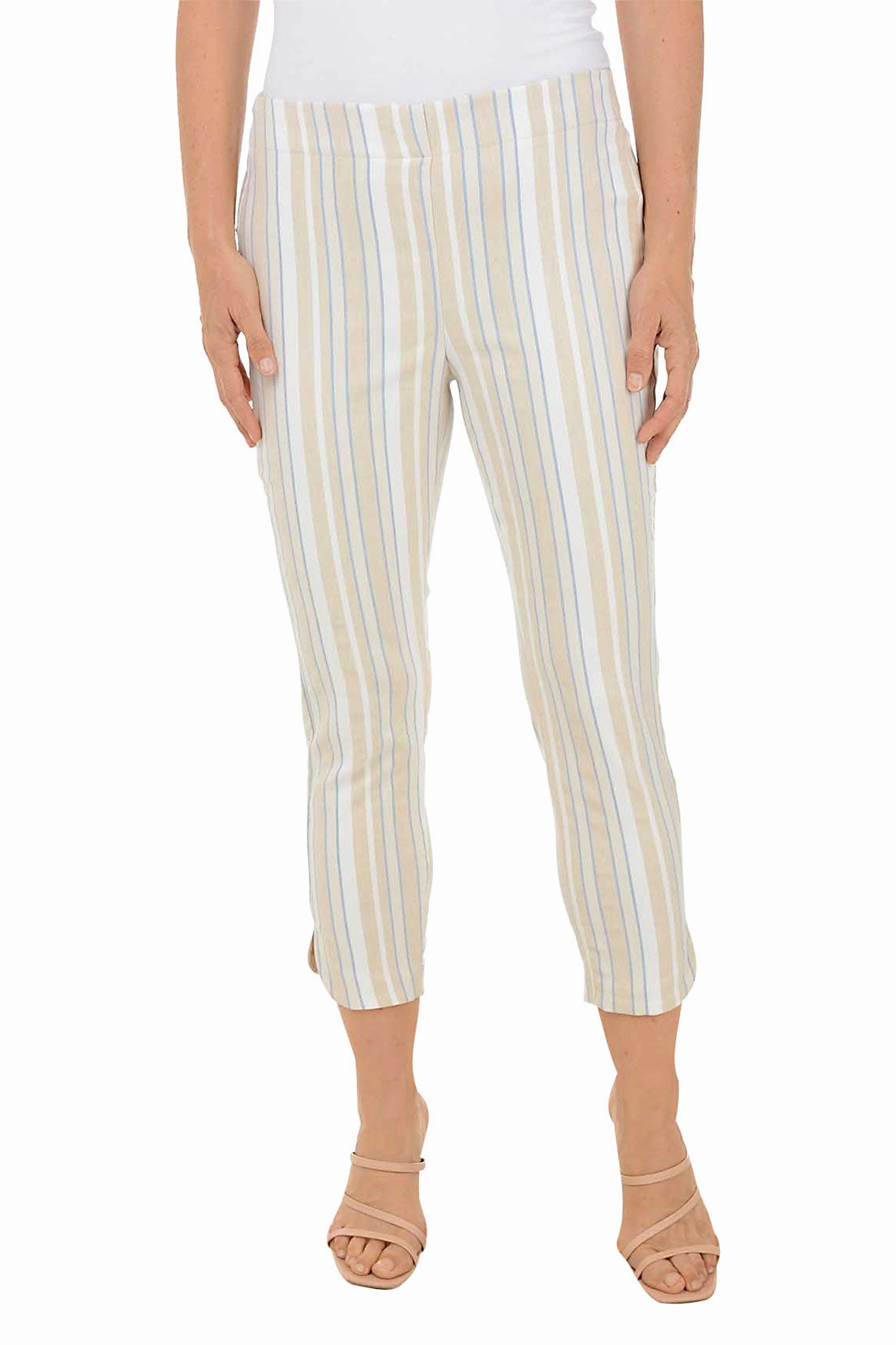 MoistureWickingLining Movement Ready Safari Striped Tulip Hem Capri Pant