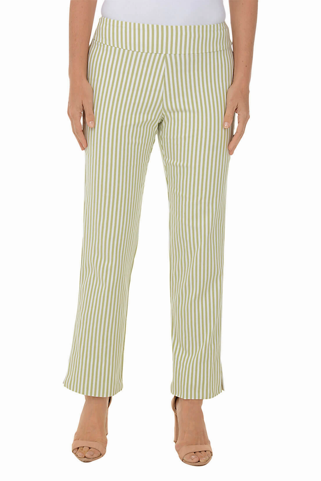NonIrritatingSeams Sage Stripe Flared Ankle Pant