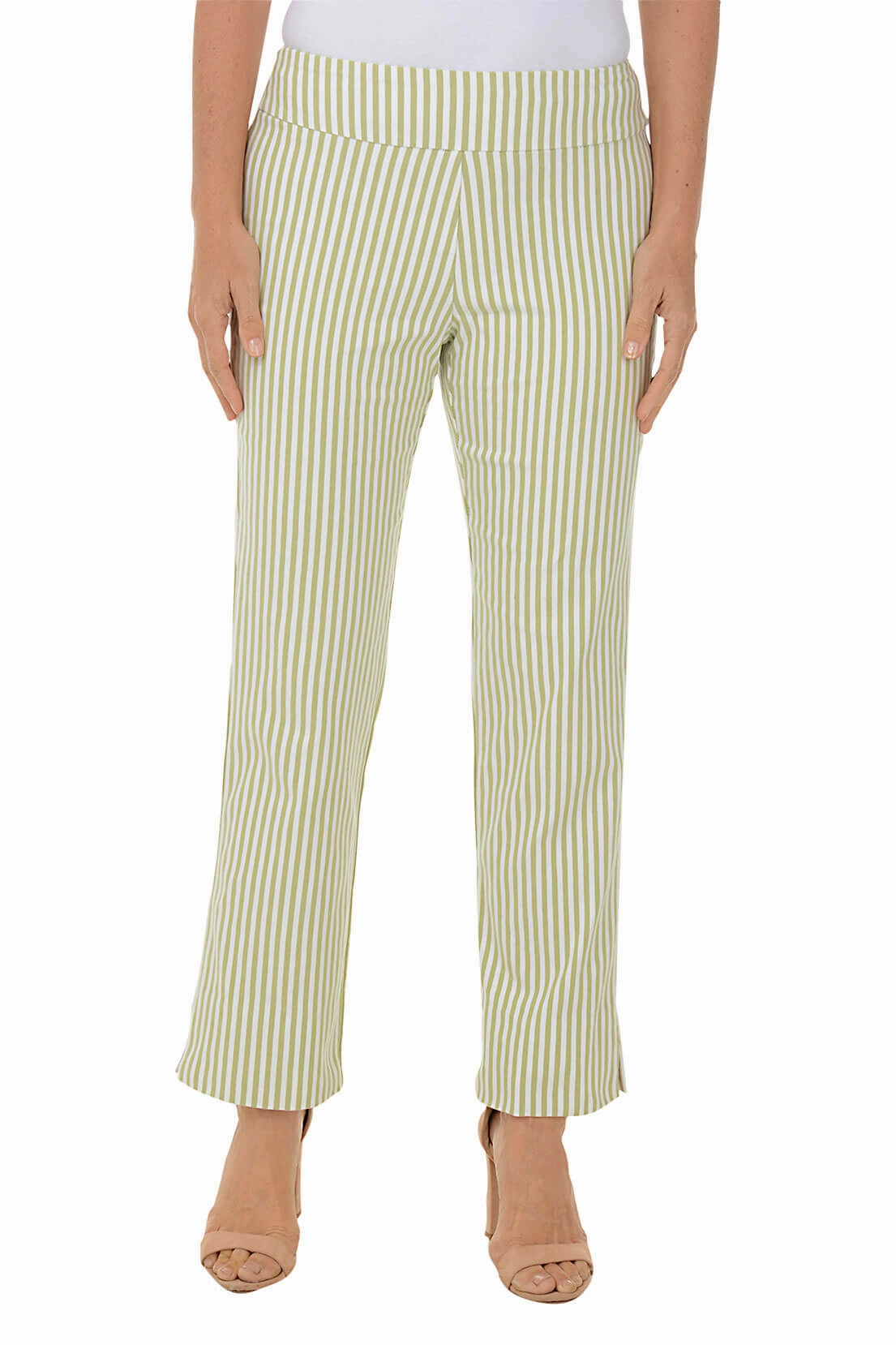 Sage Stripe Flared Ankle Pant Cozy Design