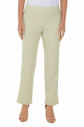 Tough Build Sage Stripe Flared Ankle Pant