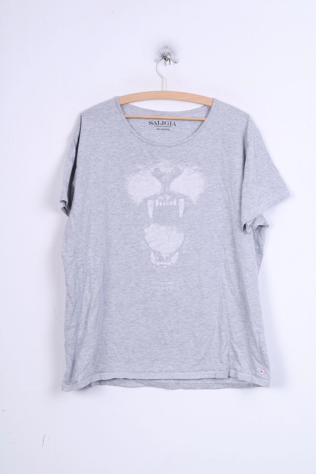 Versatile Piece SAILIGIA Mens XL Shirt Crew Neck Tiger Lager157 Cotton Grey