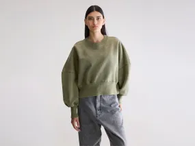 Organic Cotton Salva cropped sweatshirt (252 / W / ARMY)