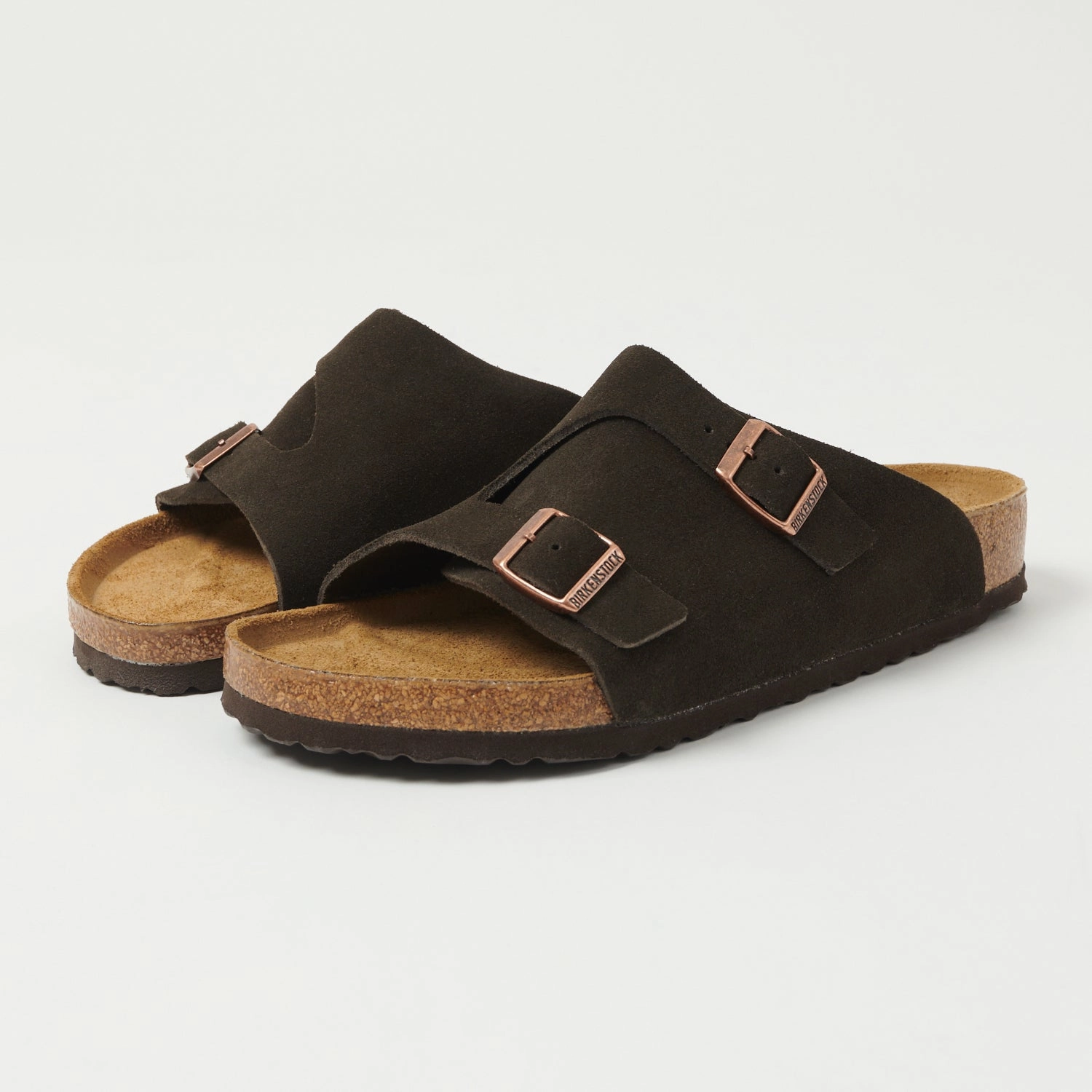 Birkenstock Z??rich Suede Leather Sandal - Mocha Rain Drop