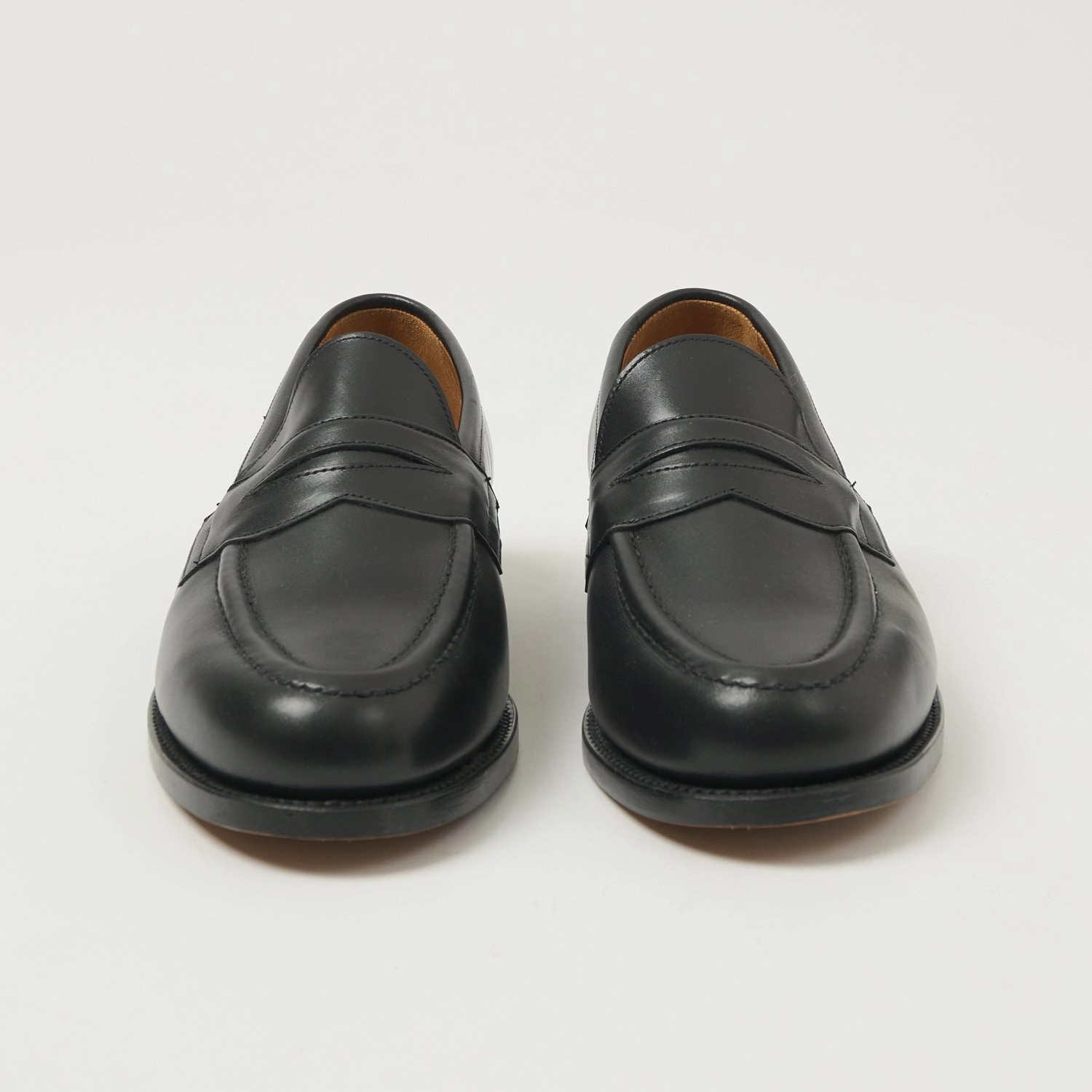 Handmade Craft Sanders Aldwych Buttseam Penny Loafer - Black Calf