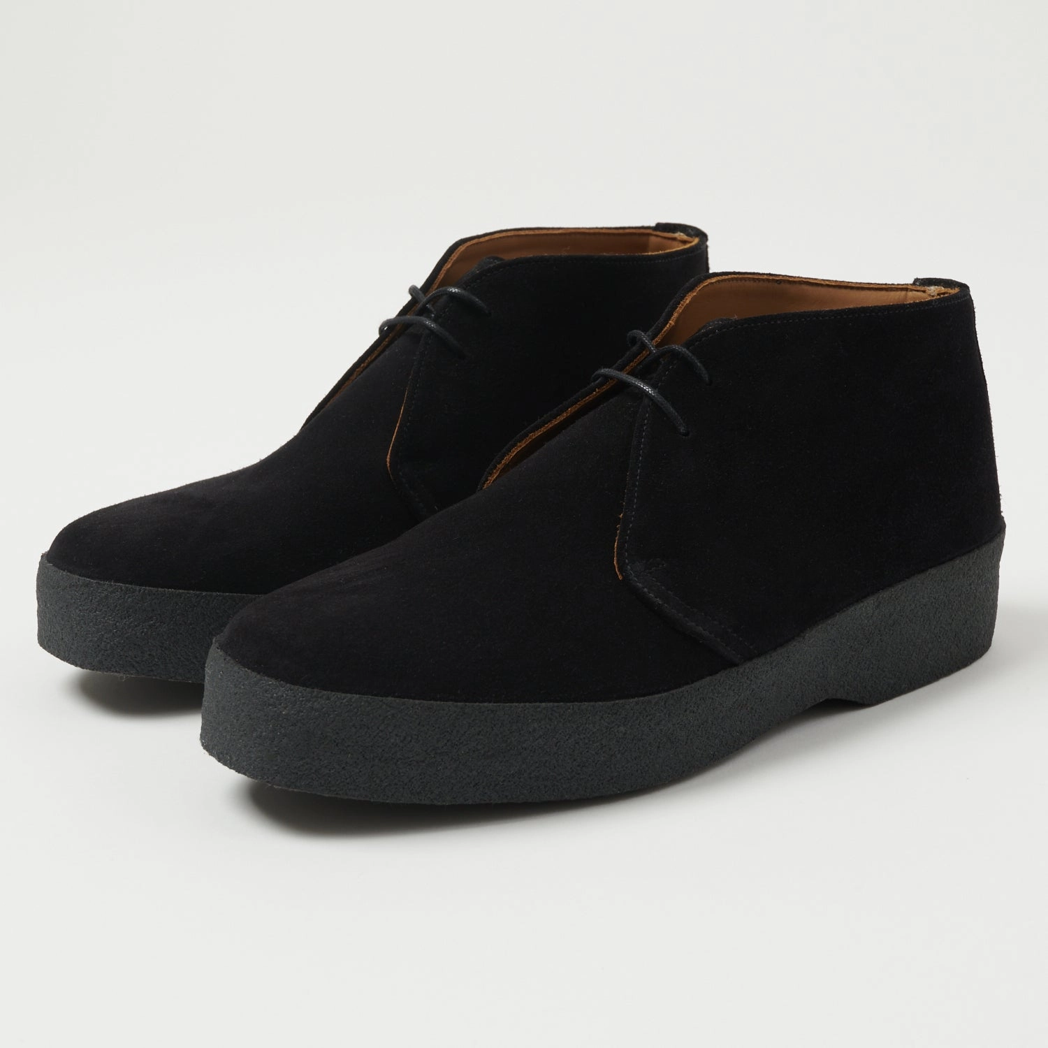 Soft Padding Waterproof City Walking Sanders Japan Collection Brit Chukka - Black Suede