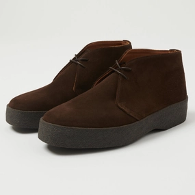 Soft Power Metallic Buckle Sanders Japan Collection Brit Chukka - Chocolate Brown Suede