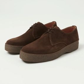 Slip Guard Comfort Move Design Sanders Japan Collection Brit Shoe - Chocolate Brown Suede