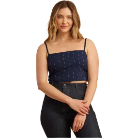 Wide Neck Opening Garment Dyed Women's Pic Cami