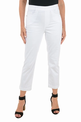 Laser Cut Edges Denim Straight Leg Crop Pant
