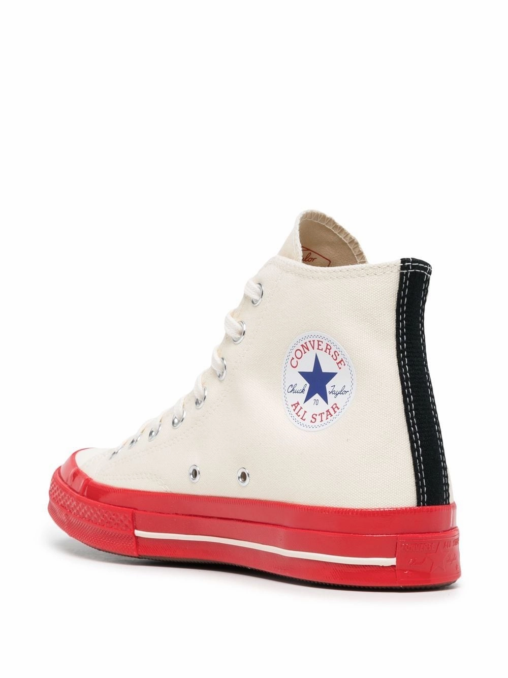 Vegan Material Technology Ready To Go Converse High 'Chuck Taylor' Sneaker Red Sole - White