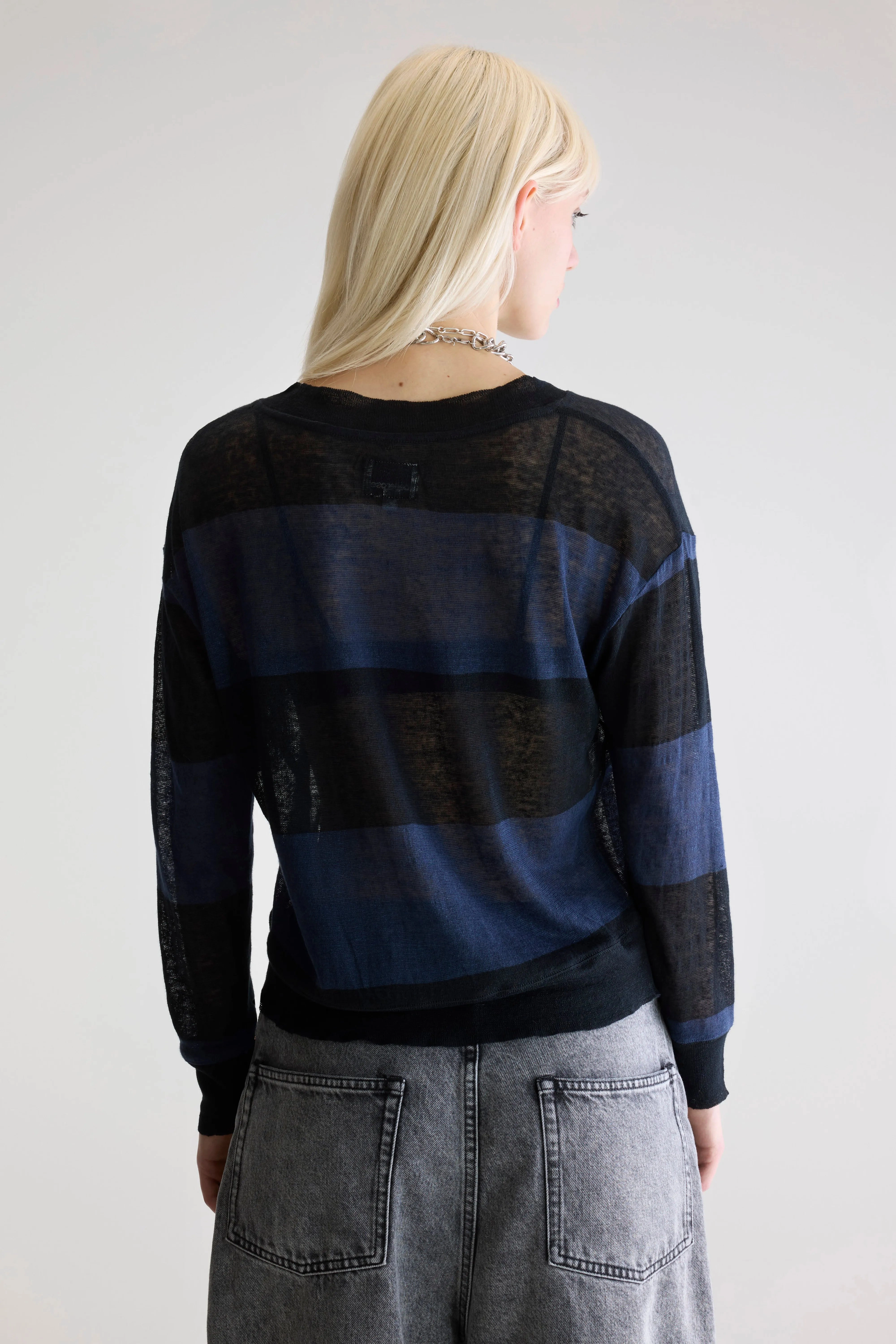 Ribbed Hem Senia relaxed t-shirt (252 / W / STRIPE B)