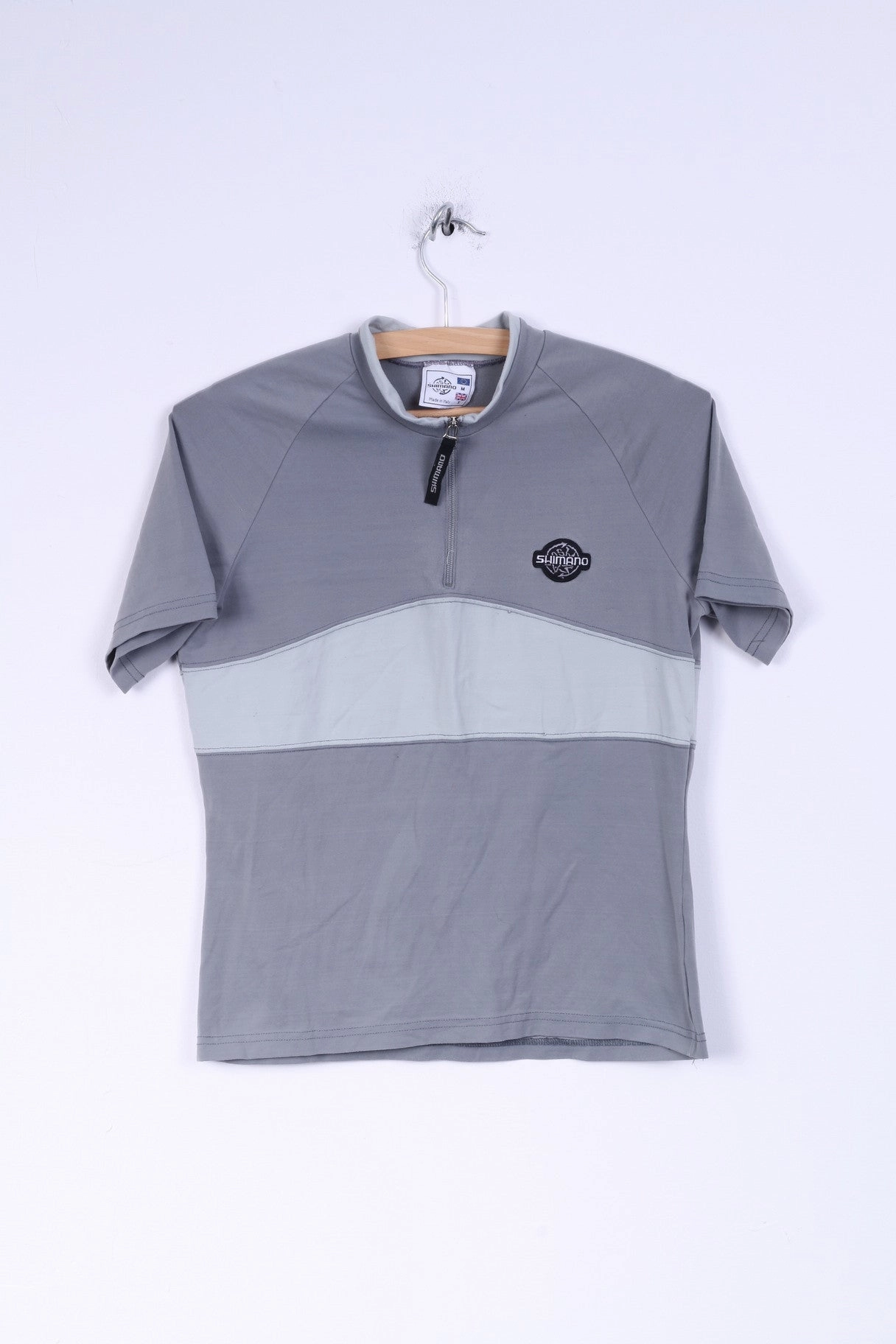 Shimano Mens S Shirt Grey Nylon Bike Cycling Top Jersey Comfy All-Day