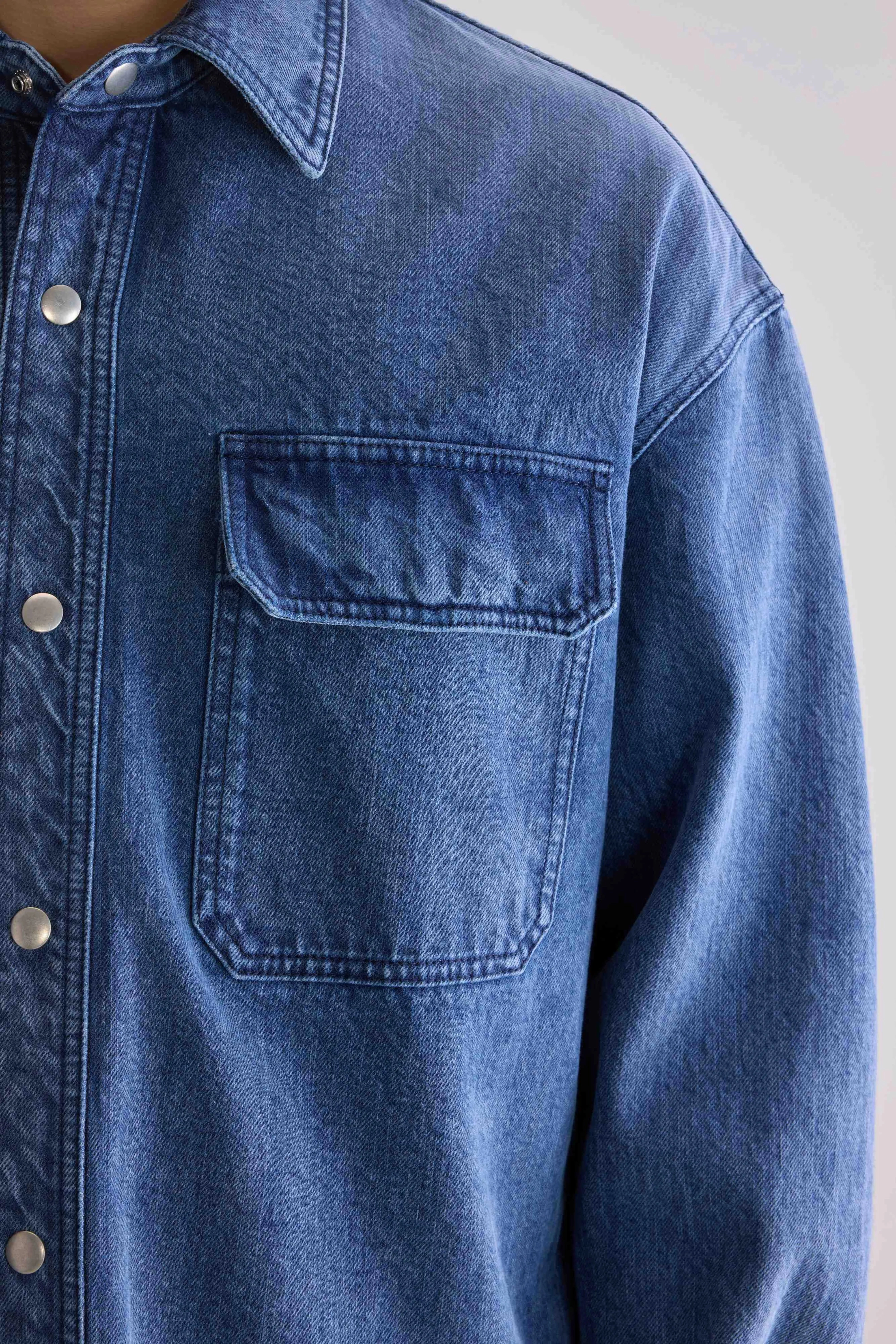 Flexible Hood Design Recycled materials Poach overshirt (252 / M / BLUE SNOW)