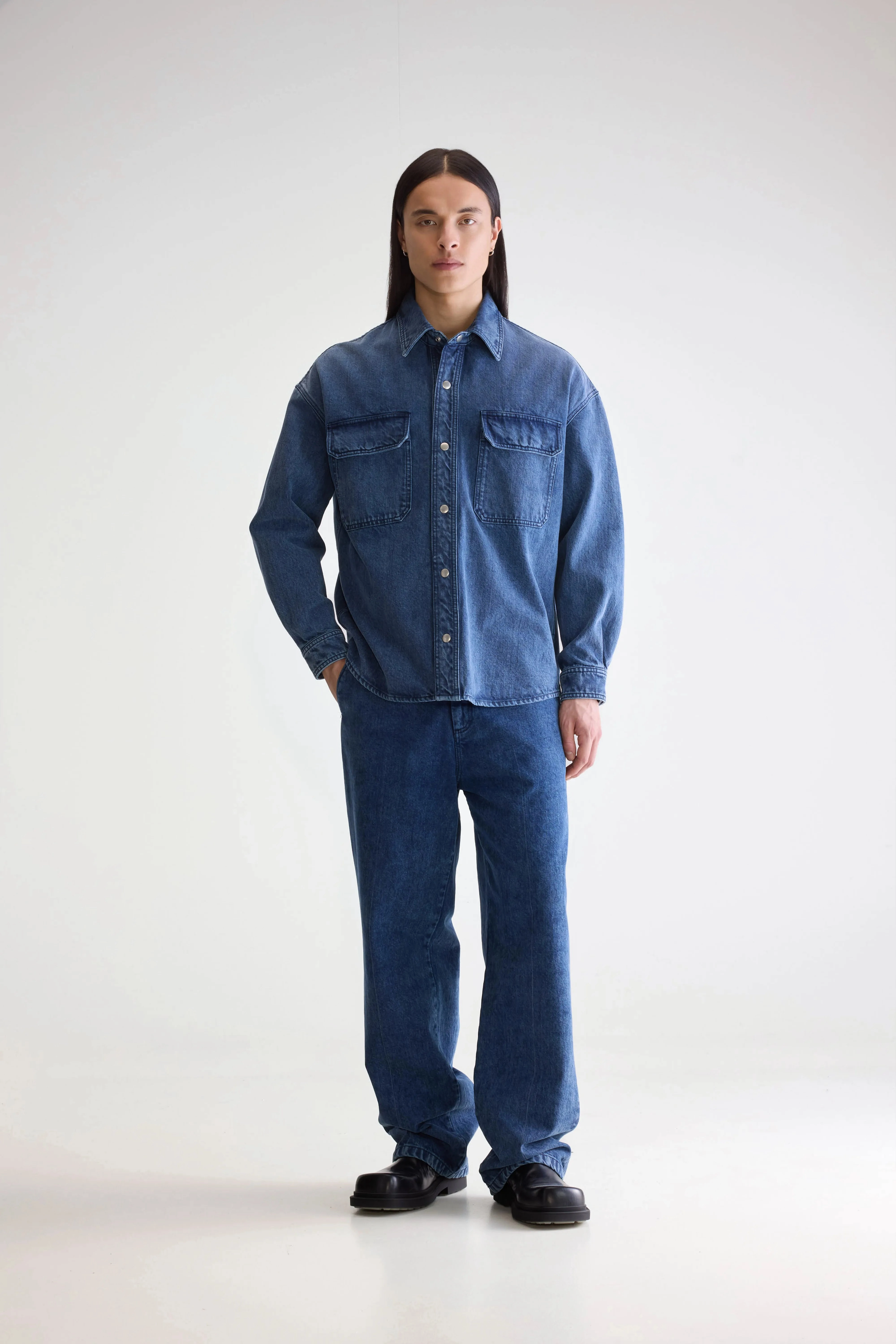 Flexible Shoulder Gussets Magnetic Fasteners Poach overshirt (252 / M / BLUE SNOW)