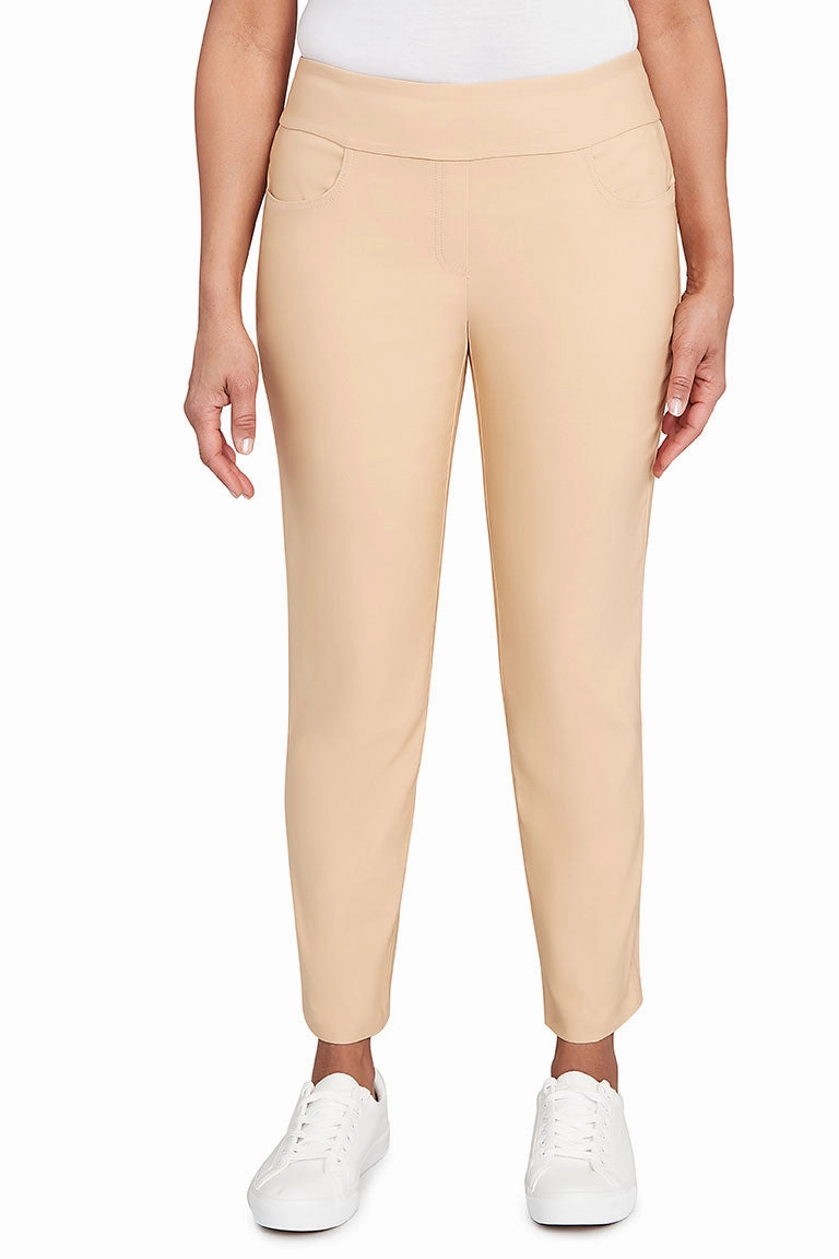 Sporty Fit Mesh Lined Silky Tech Pull-On Ankle Pant