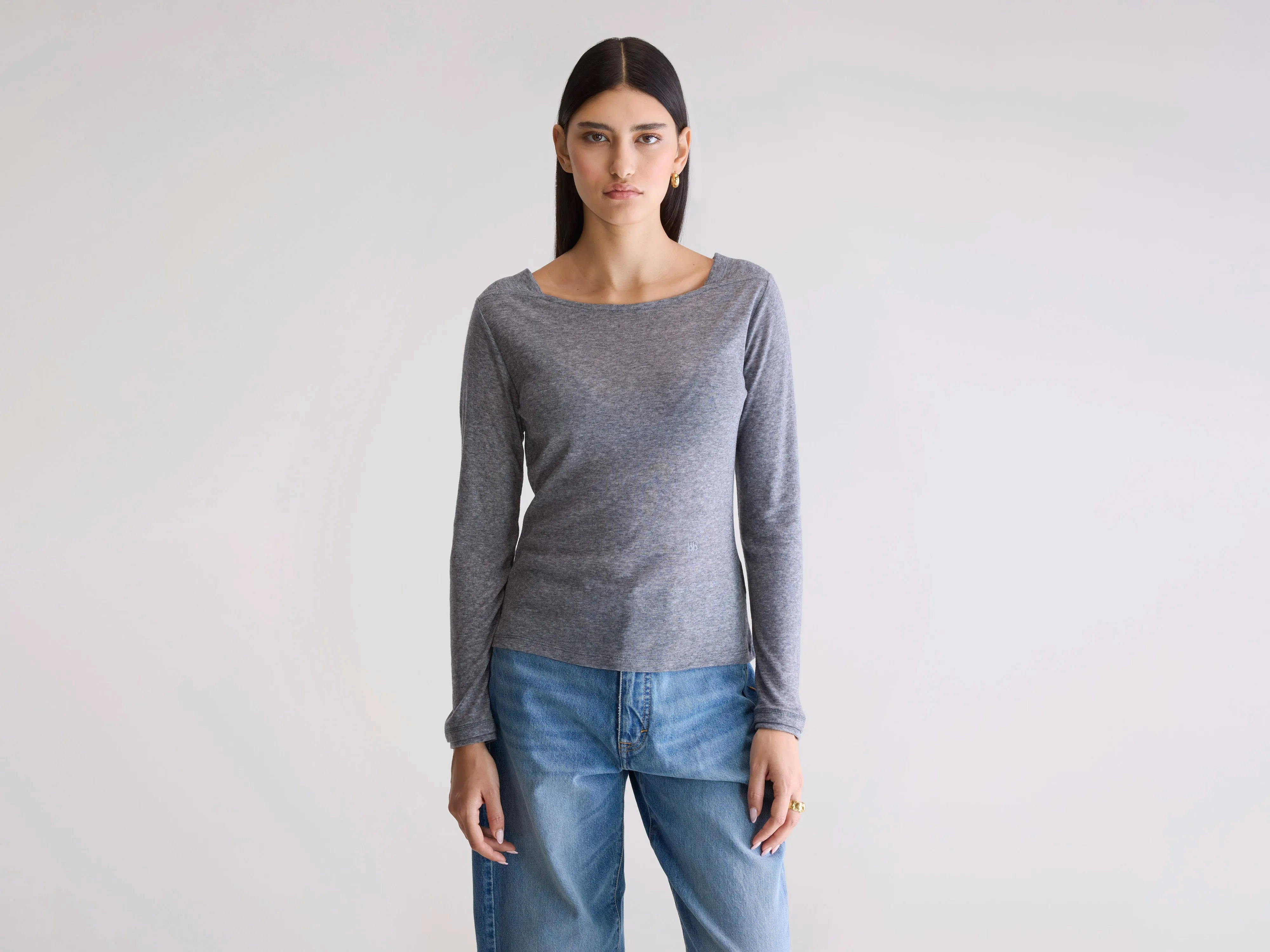 Veras fitted t-shirt (252 / W / H. GREY) product availability Trendy Streetwear