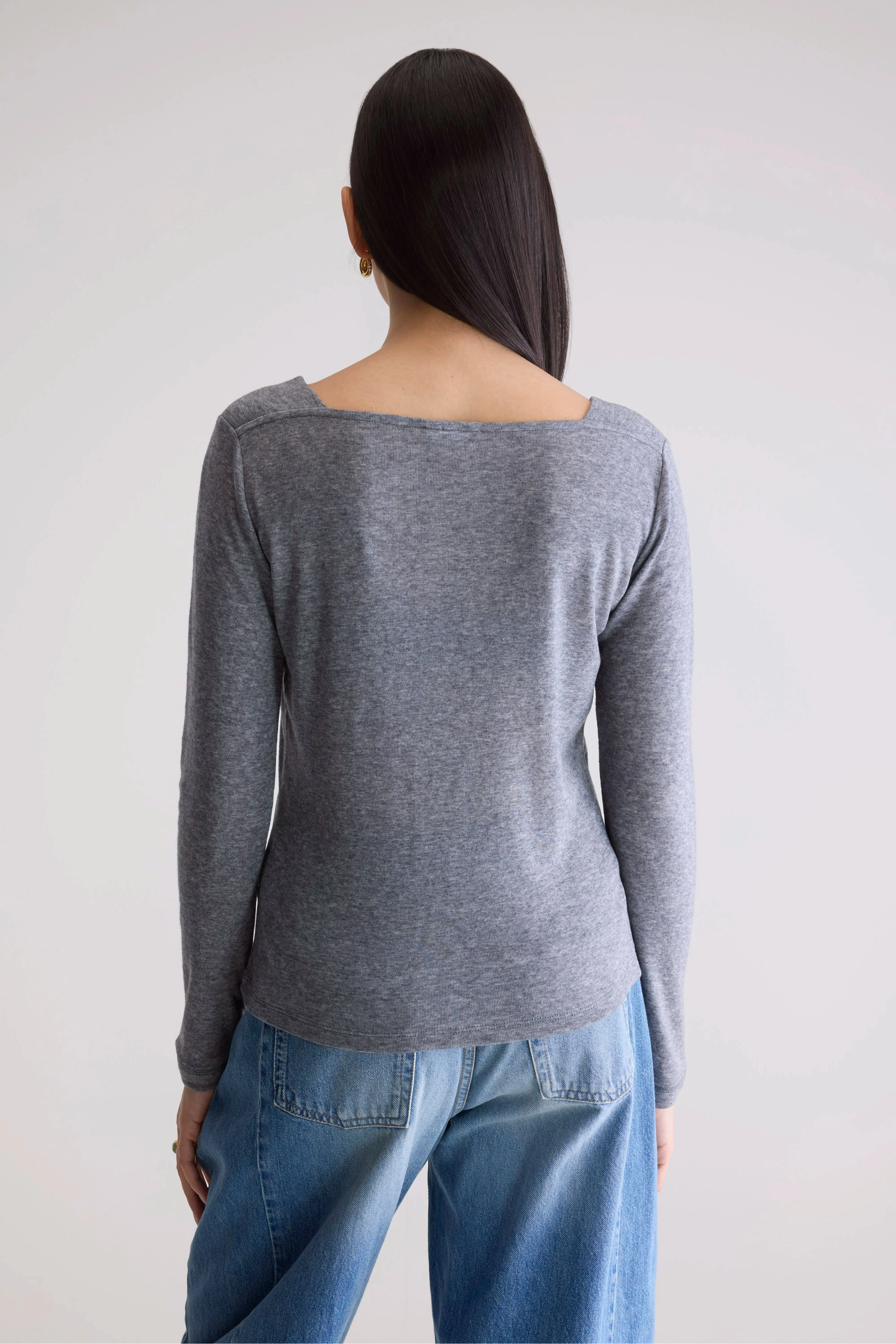 embroidery accents Travel Comfort Veras fitted t-shirt (252 / W / H. GREY)