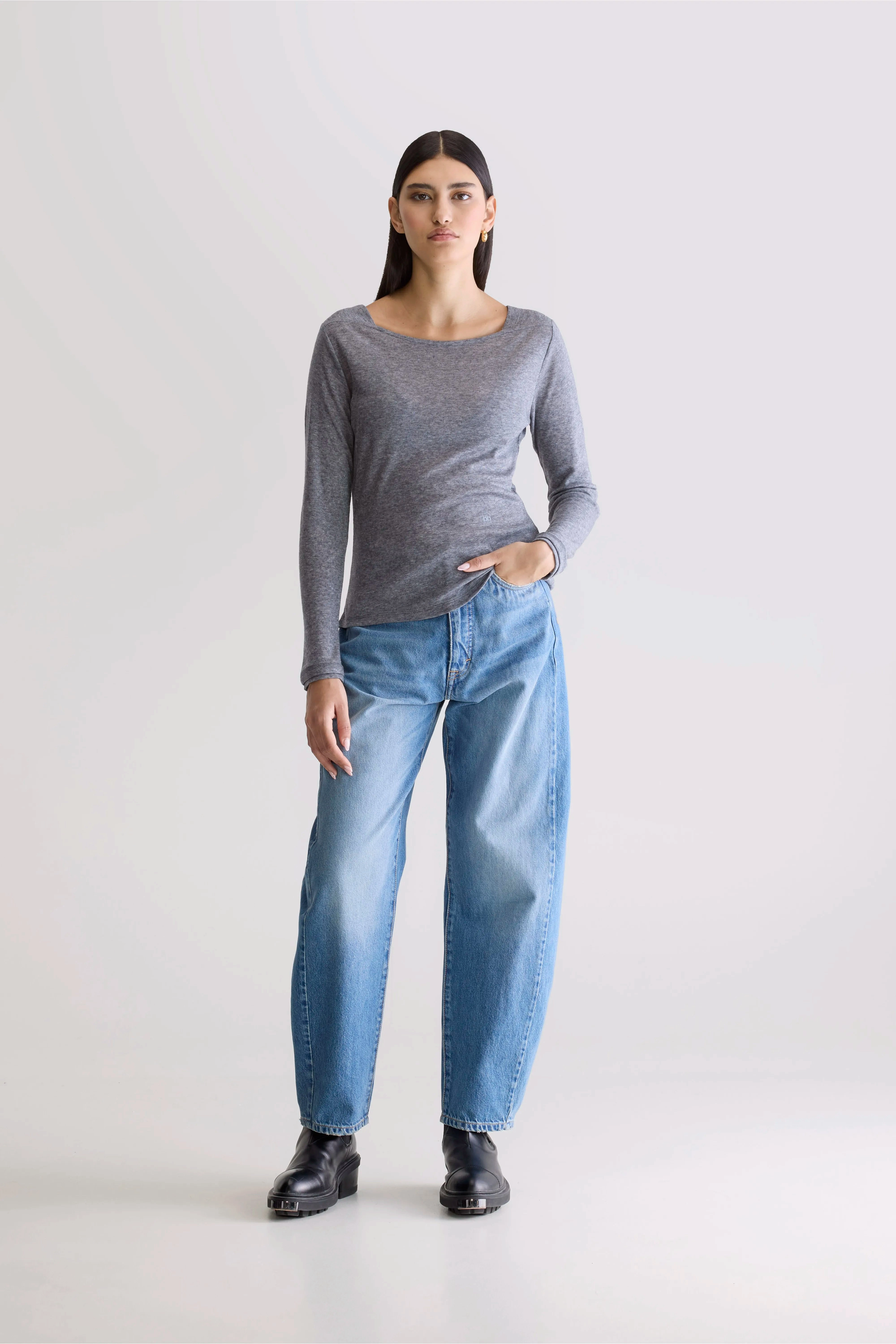 material trend Veras fitted t-shirt (252 / W / H. GREY)