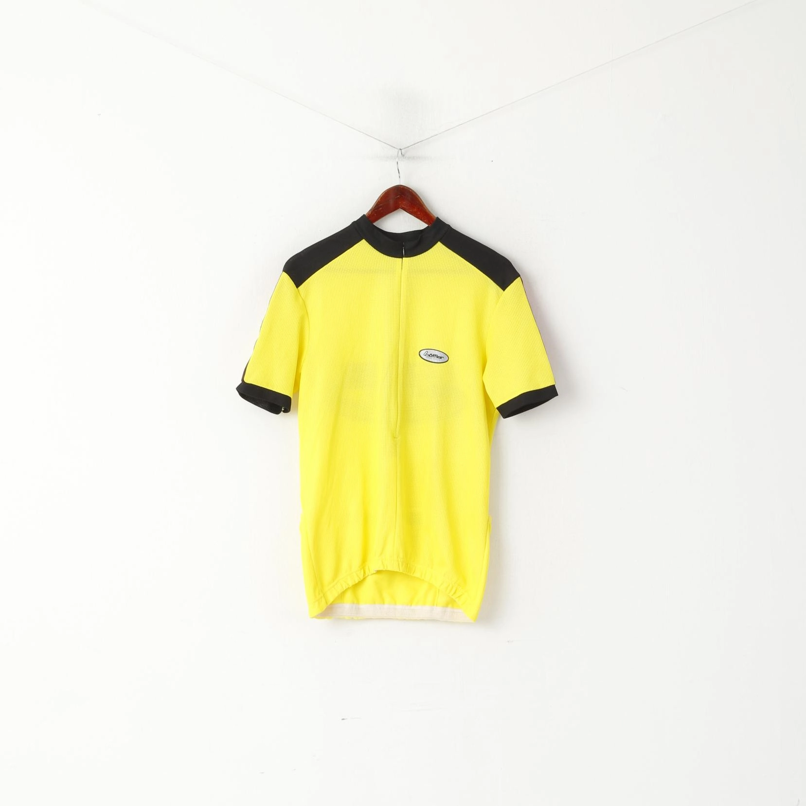 Loffler Men S Cycling Shirt Neon Yellow Sportswear Zip NeckBike System Top Comfortable Look Soft Stretch Fit