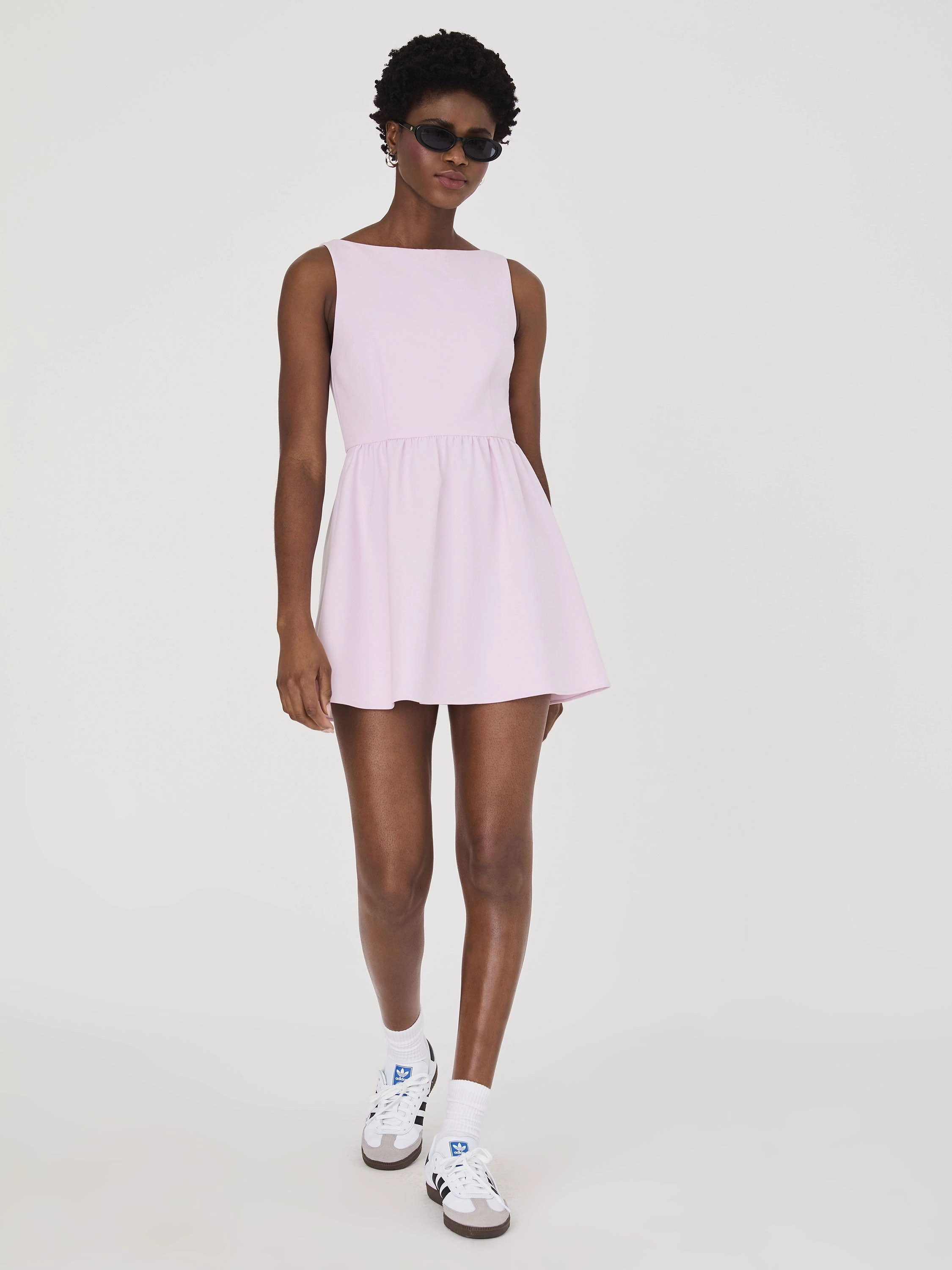 Whisper Boat Neck Mini Dress Smooth Shape Travel Option