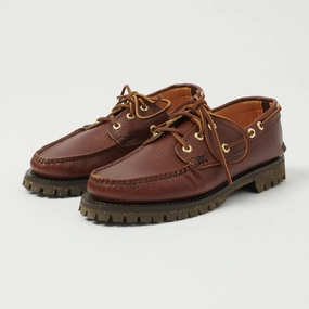 Perfect Fit Yuketen Hex Eye w/ Lug Sole Boat Shoe - Grizzly Brown