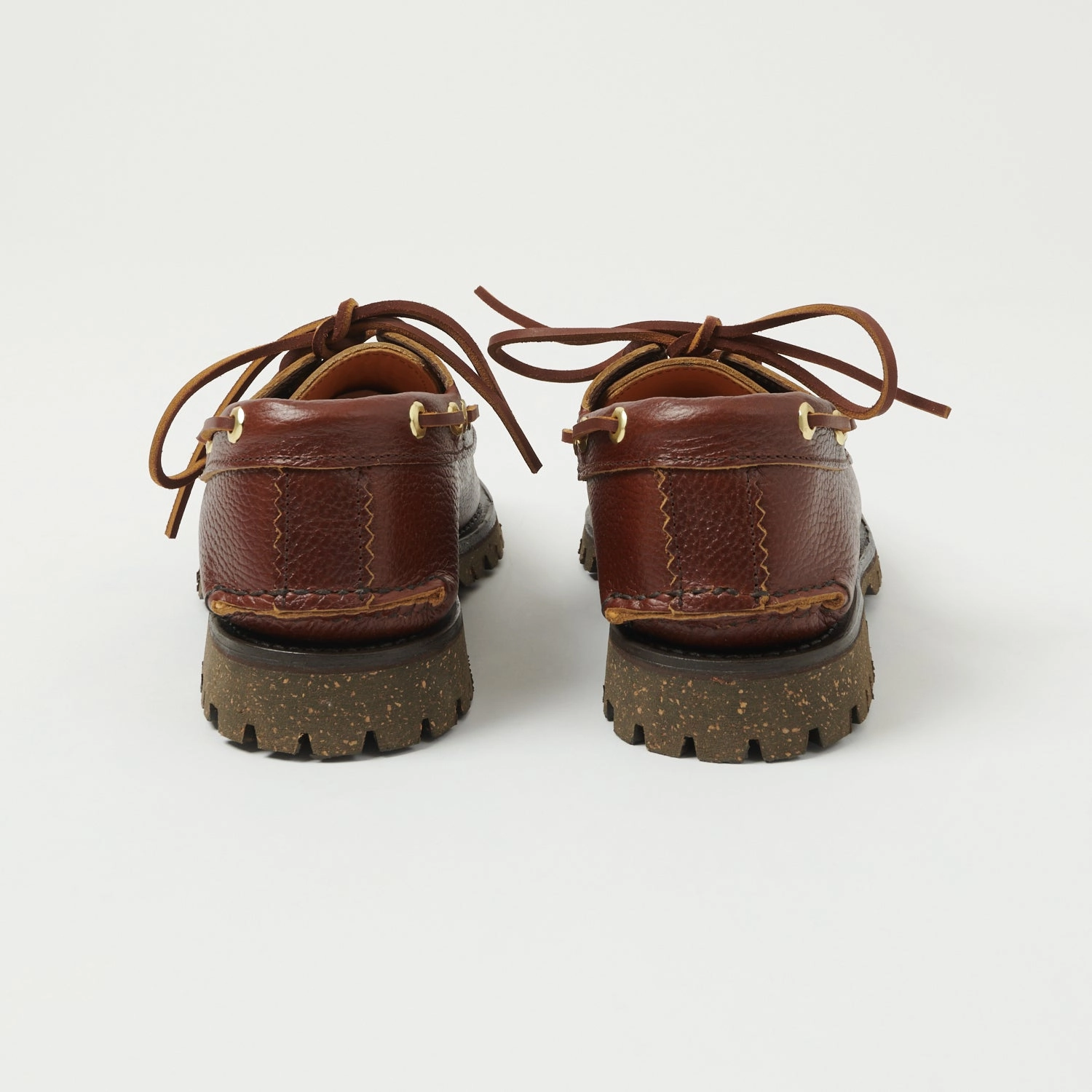 Yuketen Hex Eye w/ Lug Sole Boat Shoe - Grizzly Brown Earth Tone