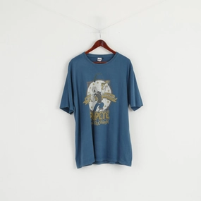 Athletic and Cool George Men XXL T-Shirt Sea Green Popeye The Sailor Cotton Graphic Crew Neck Top