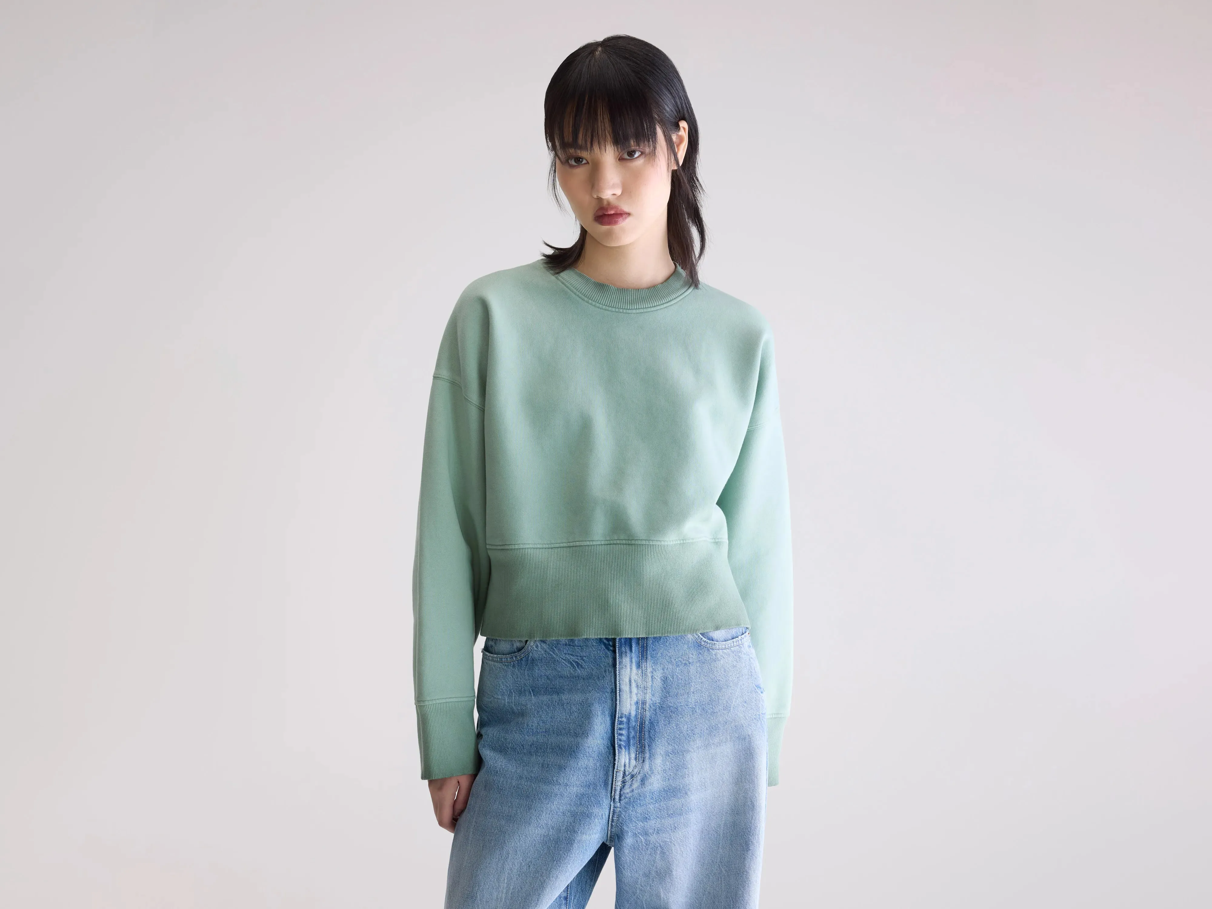 Slenni crewneck sweatshirt (252 / W / EUCALYPTUS) Backyard Chill All Season Staple