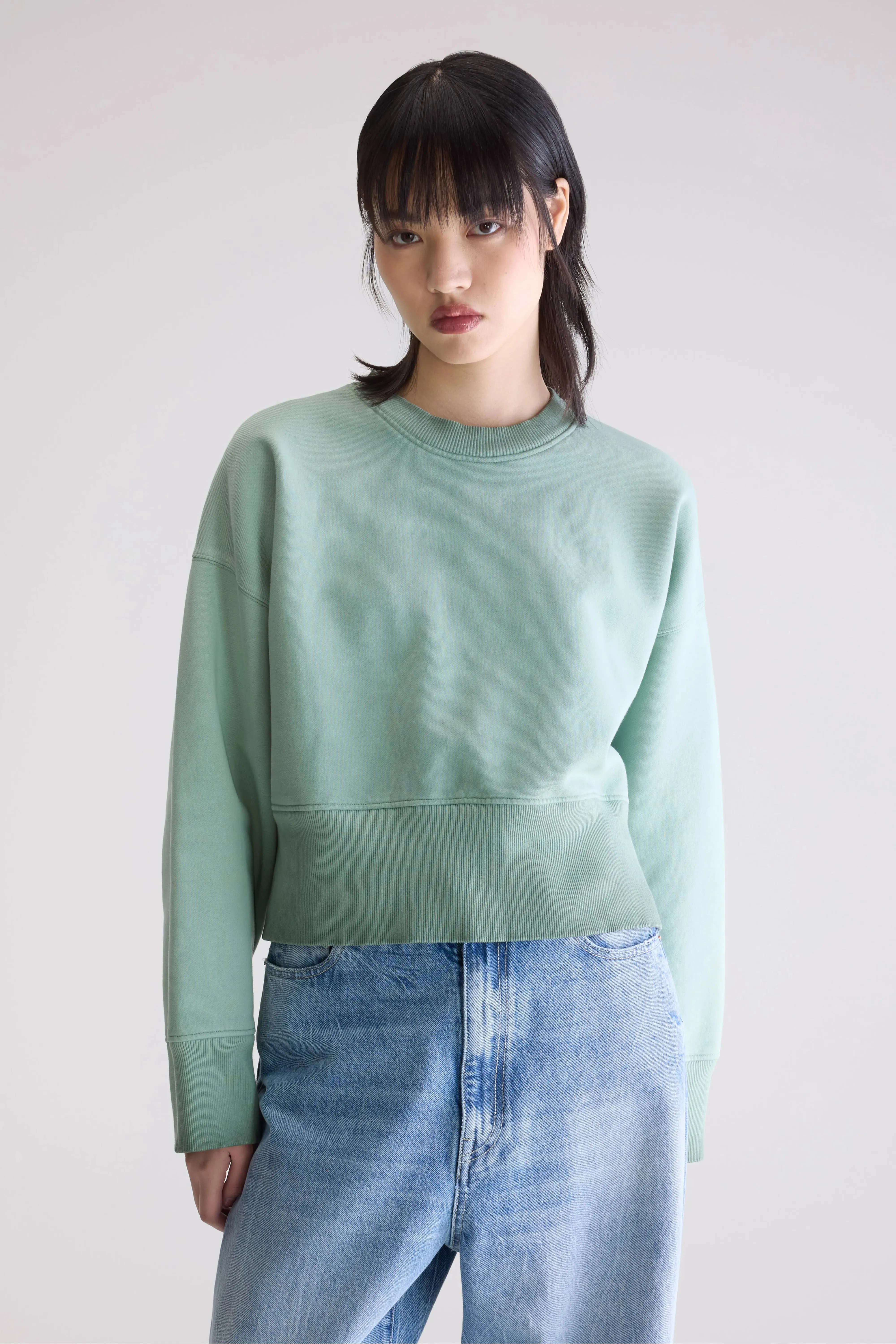 Slenni crewneck sweatshirt (252 / W / EUCALYPTUS) youth choice