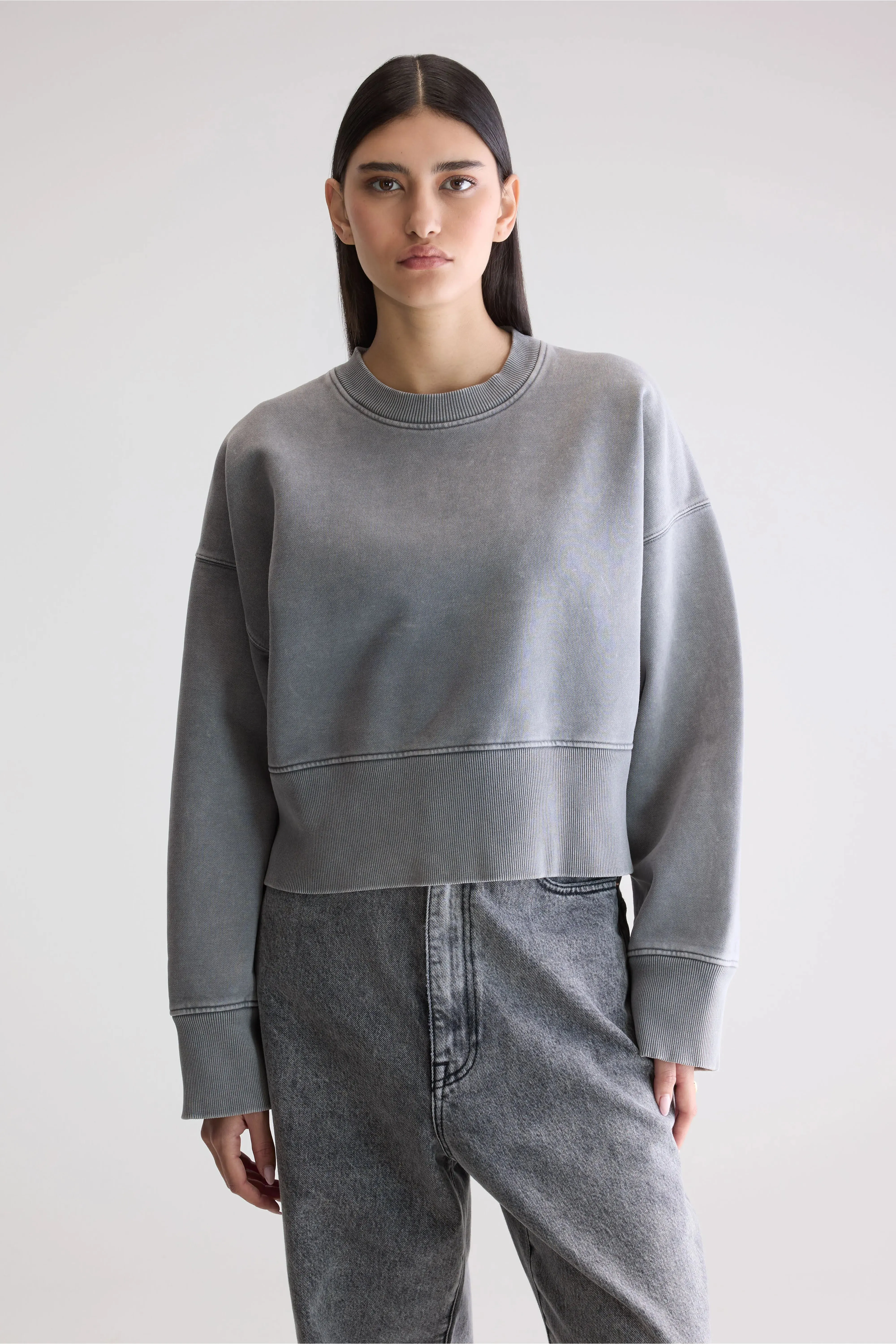 autumn clothing Breathable mesh lining Slenni crewneck sweatshirt (252 / W / IRON)