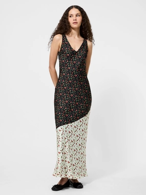 Julia Ditsy Bloom Colorblock Slip Dress Art Soul