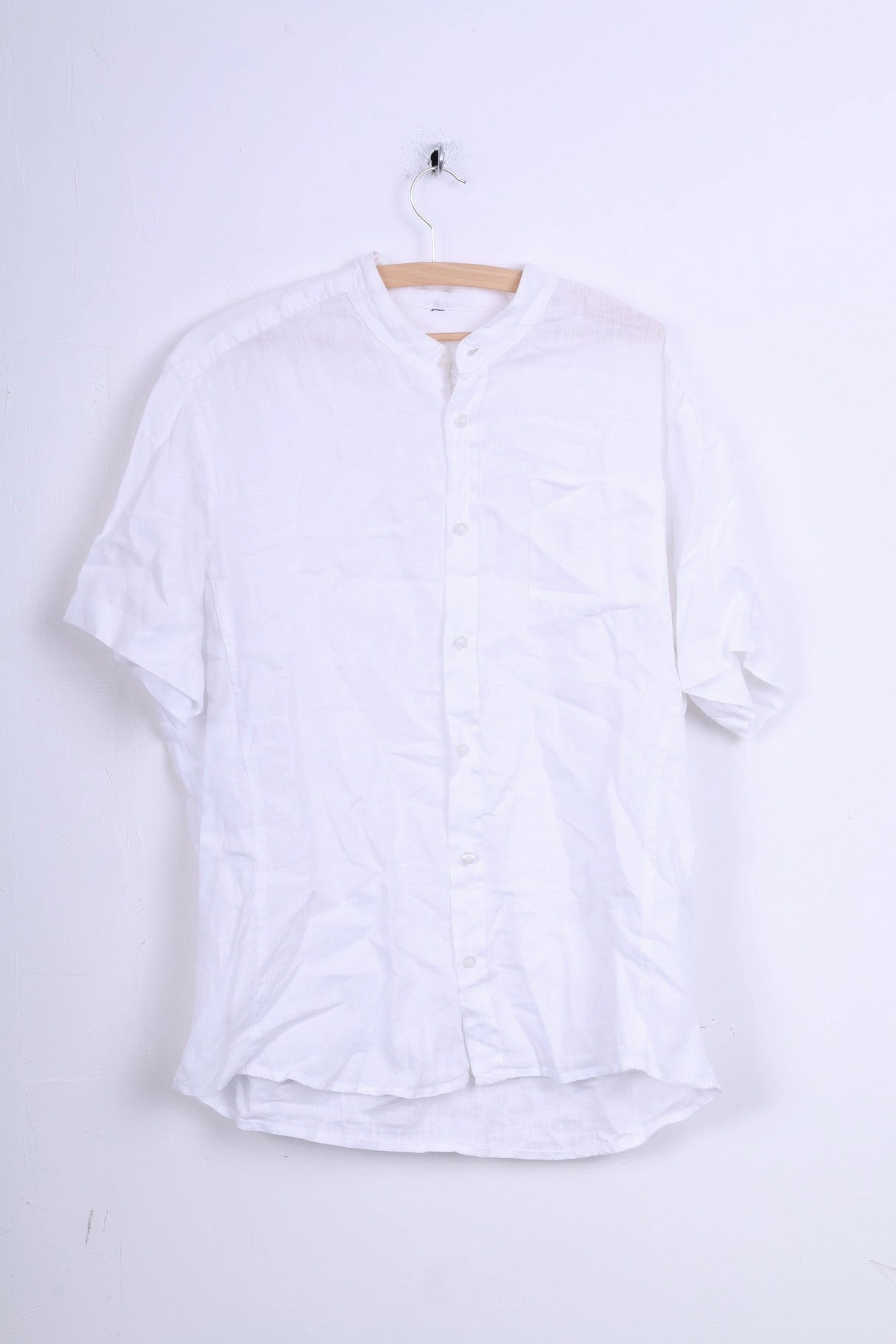 Angelo Litrico C&A Mens XL Casual Shirt White Short Sleeve timeless