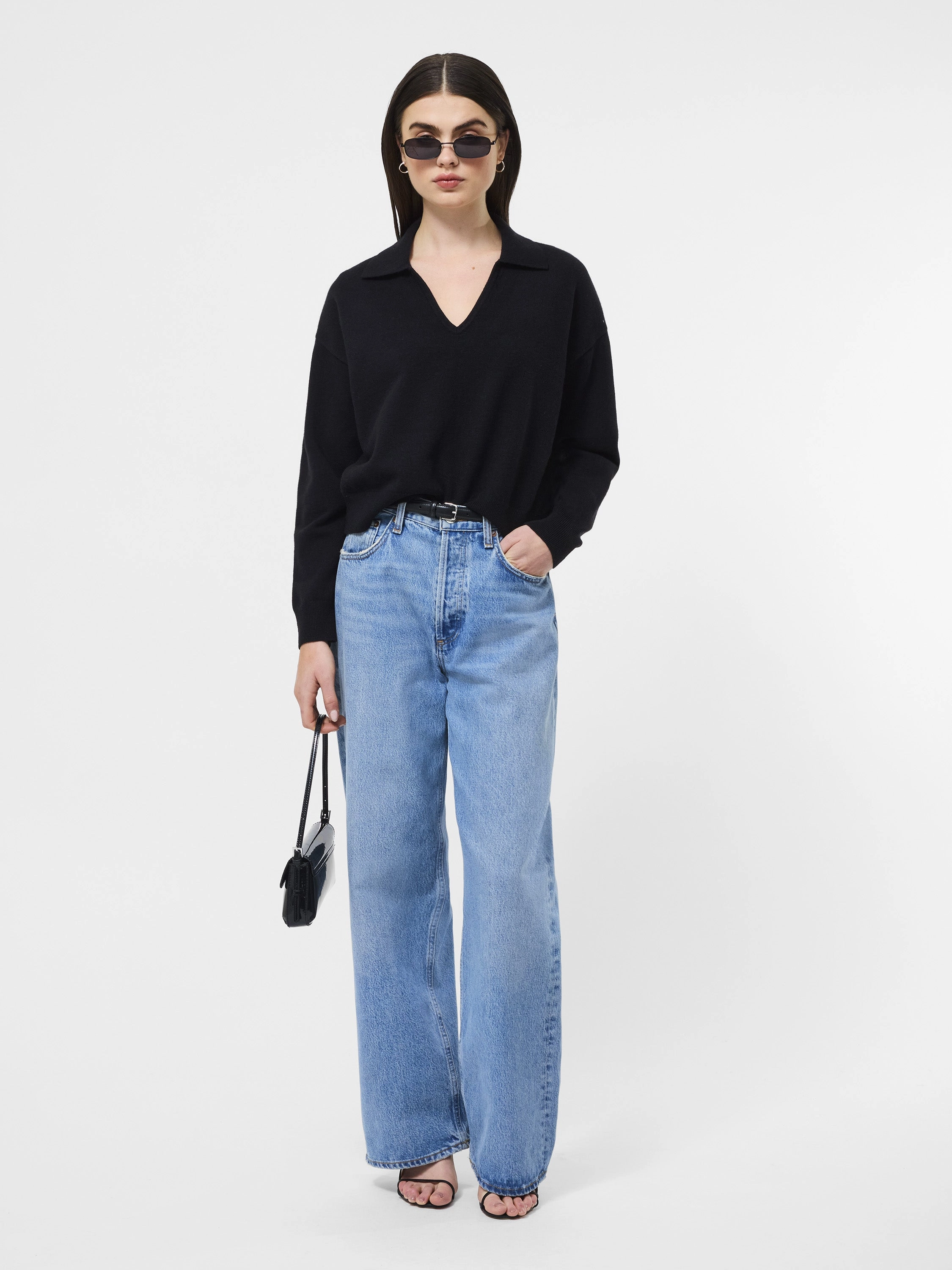 Sloane Knit Collared Pullover OdorResistant Fabric