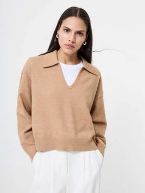 Sloane Knit Collared Pullover Winter Days Garment Dyed Process